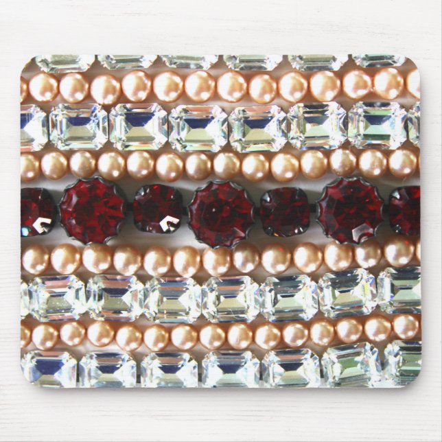 Elegant gemstones diamonds pearls rubies  mouse mat (Front)