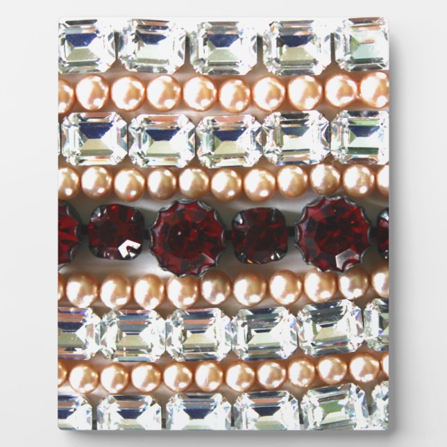 Elegant gemstones diamonds pearls rubies  plaque (Front)