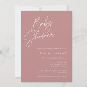 Elegant Gender Neutral Fall Baby Shower   Rose  Invitation