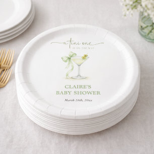 Elegant Gender Neutral Tini One Baby Shower Paper Plate