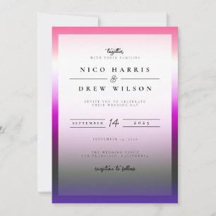 Elegant Genderfluid Pride Wedding Invitation