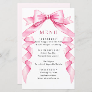 Elegant Gentle Pink Hand Drawn Bow Wedding