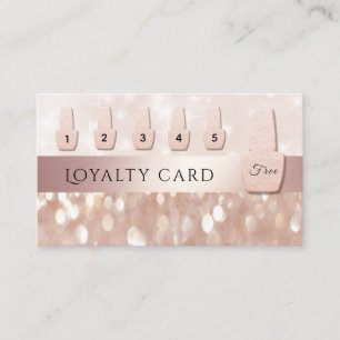 Elegant Gentle rose gold nail polish glittery Loyalty Card