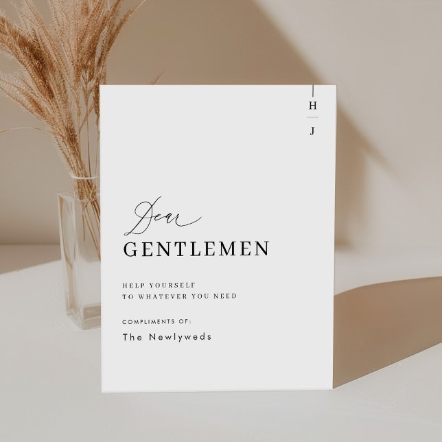 Elegant Gentlemen Wedding Bathroom Basket Sign (Creator Uploaded)