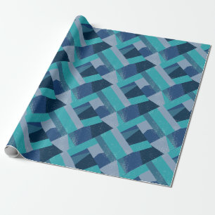 Elegant Geometric Abstract Blue & turquoise Wrapping Paper