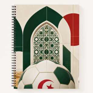 Elegant Geometric Algerian Soccer Design Notebook