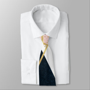 Elegant geometric and confetti golden design tie
