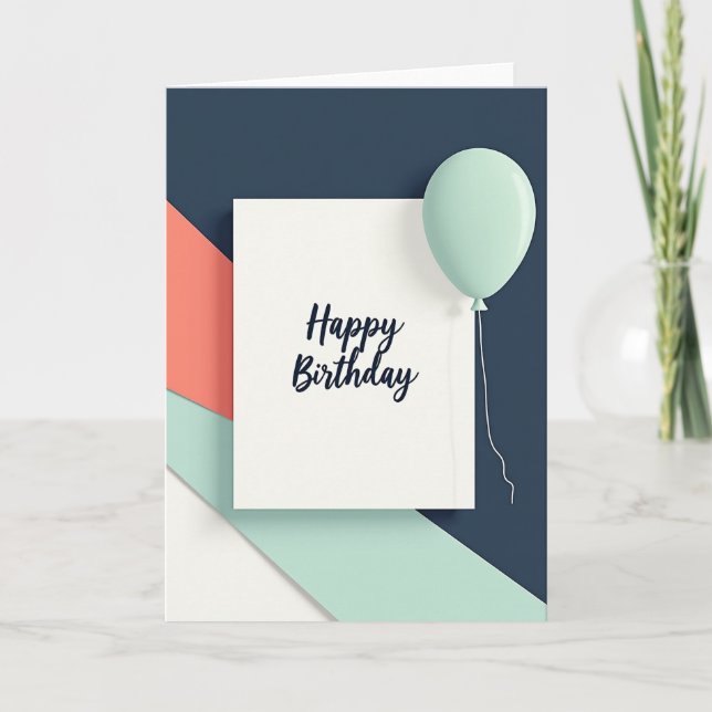 Elegant Geometric Birthday Card (Front)