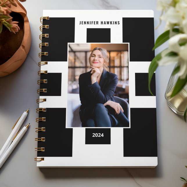 Elegant Geometric Black & White Business Photo  Planner (Creator Uploaded)