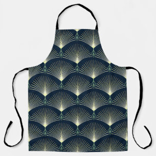 Elegant Geometric: Blue Art Deco. Apron