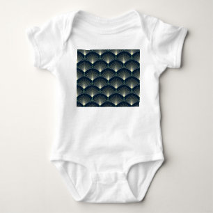 Elegant Geometric: Blue Art Deco. Baby Bodysuit