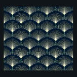 Elegant Geometric: Blue Art Deco. Poster<br><div class="desc">Seamless elegant geometric pattern. Blue Art Deco.
Set of cute house plants in pots for a charming indoor garden.
Abstract watercolor background with geometric shapes.
pattern,  blue,  golden,  oriental,  background,  abstract,  texture,  decor,  vintage,  illustration,  white,  circle,  black,  creative,  seamless,  wave,  geometric,  luxury,  indian,  fabric</div>