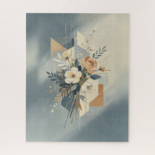 Elegant Geometric Botanical Art Jigsaw Puzzle