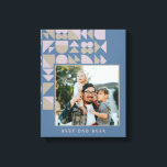 Elegant Geometric Dusty Blue Personalised Photo Canvas Print<br><div class="desc">Custom Photo Geometric Art Blue Monogram Name Canvas Print</div>