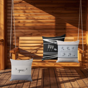 Elegant Geometric Floral Pattern Throw Pillow