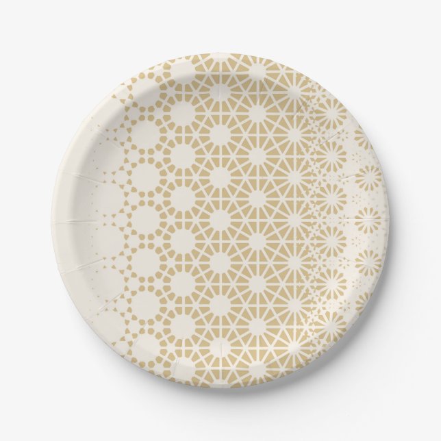 Elegant Geometric Gold Baby Shower Napkins Paper Plate (Front)