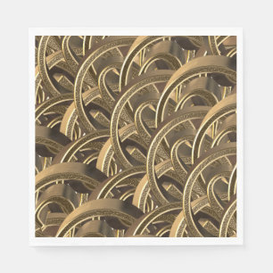 Elegant Geometric Gold Pattern Party Napkins
