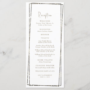 Elegant Geometric Gold  Reception Wedding Program Menu
