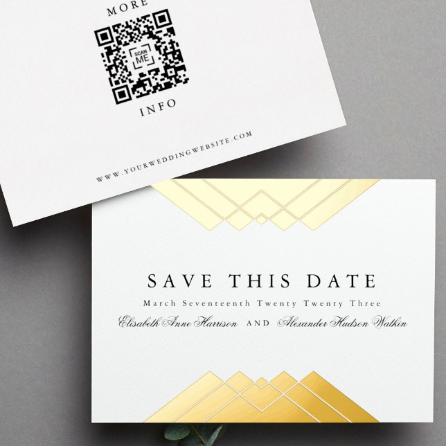 Elegant Geometric Gold Save the Date (Creator Uploaded)