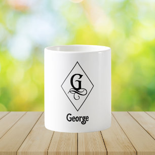 Elegant Geometric Initial Monogram G Coffee Mug
