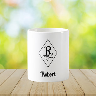 Elegant Geometric Initial Monogram R Coffee Mug