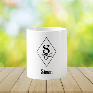 Elegant Geometric Initial Monogram S Coffee Mug