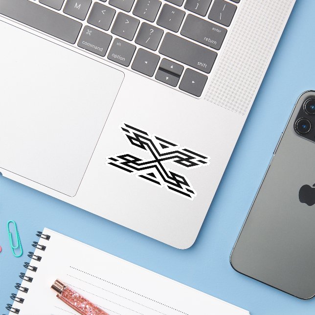 Elegant Geometric Letter X Monogram (Laptop w/ iPhone)