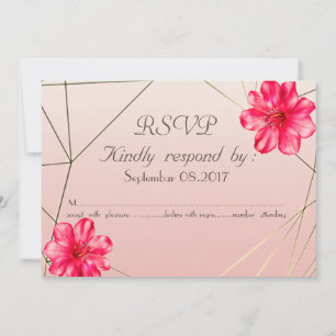 Elegant Geometric Magnolia  RSVP Invitation
