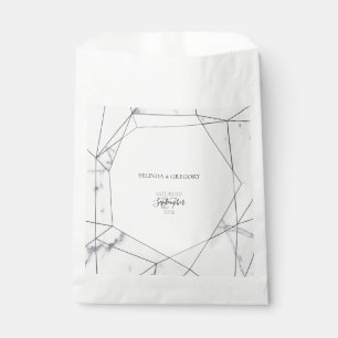 Elegant Geometric Marble Wedding Favour Bags