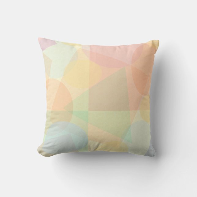 Elegant Geometric Pastel Pattern Cushion (Front)