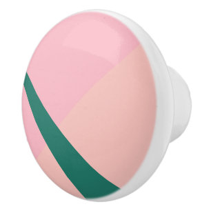 Elegant geometric pastel pink peach green ceramic knob