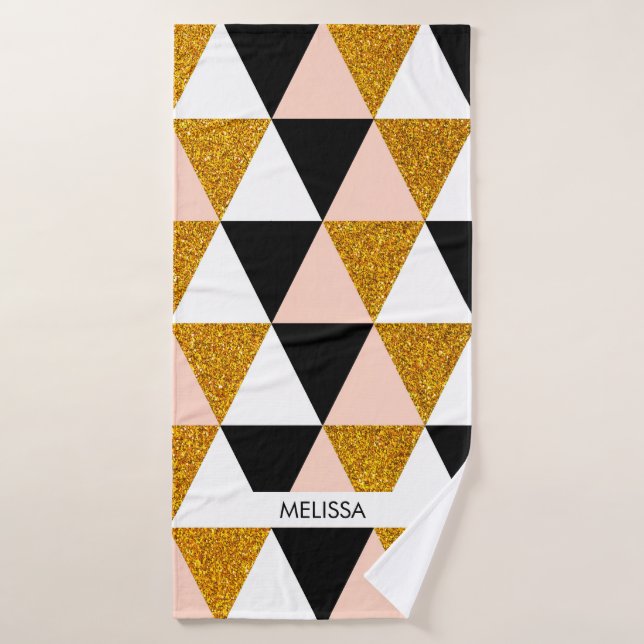 Elegant Geometric Pattern Bath Towel Set (Bath Towel)