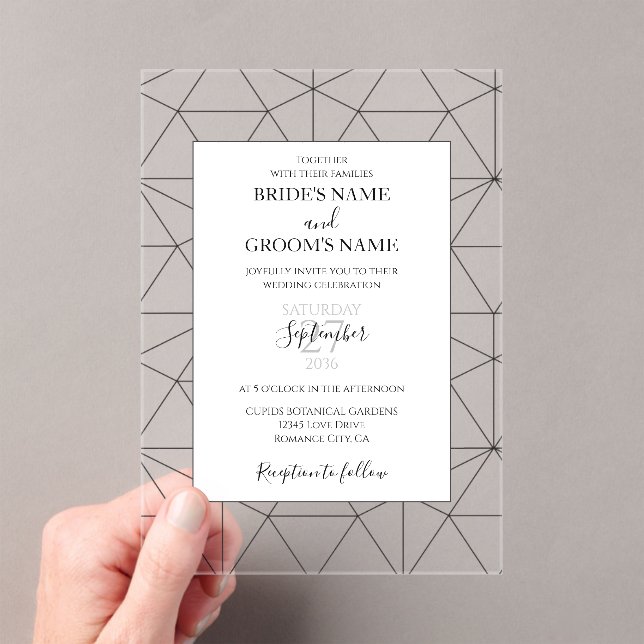 Elegant Geometric Pattern Wedding Invitations (Insitu (Handheld))