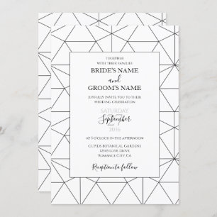 Elegant Geometric Pattern Wedding Invitations