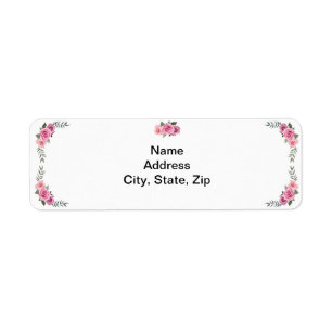 Elegant Geometric Pink Rose Address Labels