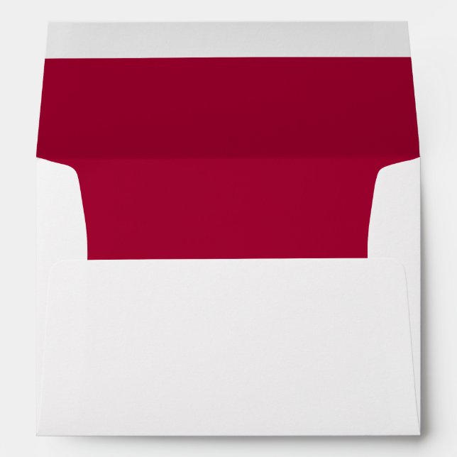 Elegant Geometric Red Rose 5x7 Wedding Invitation Envelope (Back (Bottom))