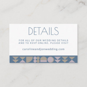Elegant Geometric Shapes Dusty Blue Modern Wedding Enclosure Card