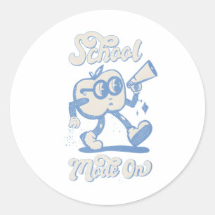 Elegant Geometric Strawberry Line Art Classic Round Sticker