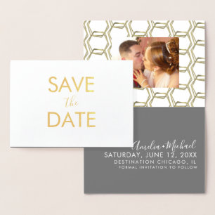 Elegant Geometrical Save the Date Photo   Card