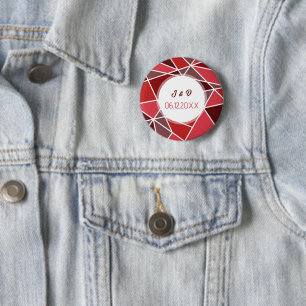 Elegant Geometrical Wedding 6 Cm Round Badge