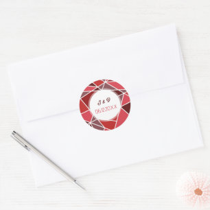 Elegant Geometrical Wedding Classic Round Sticker