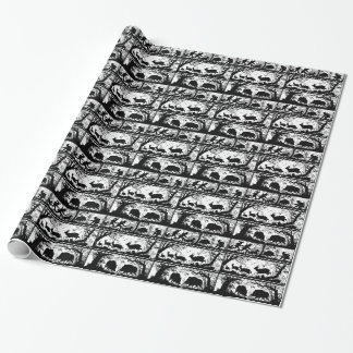 Elegant German Hunter's Lodge Deer and Wild Boar Wrapping Paper