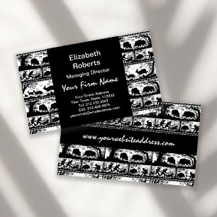 Elegant German Hunting Scene Running Deer and Boar Business Card