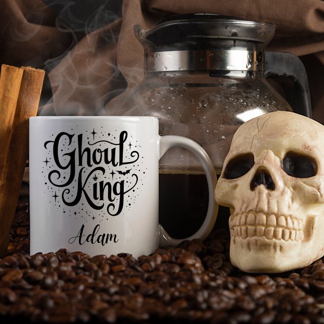 Elegant "Ghoul King" Name Halloween Calligraphy Mug (Creator Uploaded)
