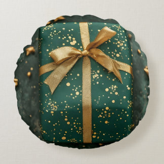 Elegant Gift Box Balloon Round Cushion