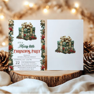 Elegant Gift Box Christmas Party Invitation