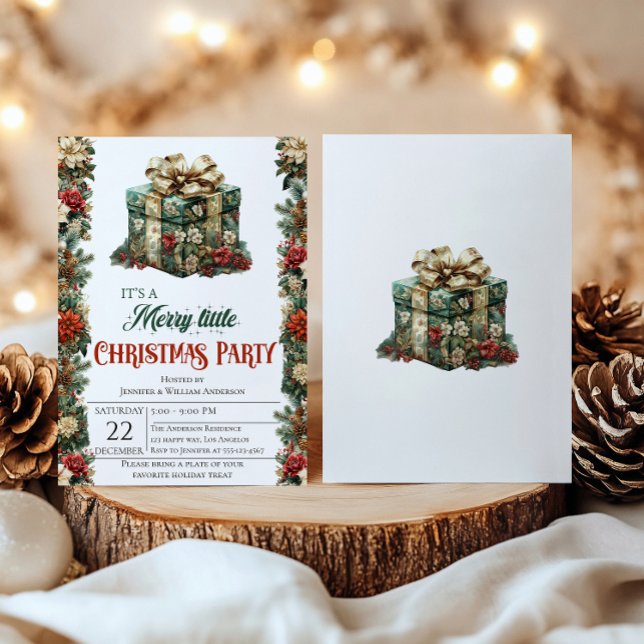 Elegant Gift Box Christmas Party Invitation        (Creator Uploaded)