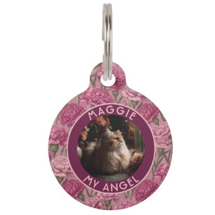 Elegant Gift For Pet Owner Carnations Floral Tag