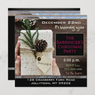Elegant Gift Hope you Attend Christmas Party Invitation