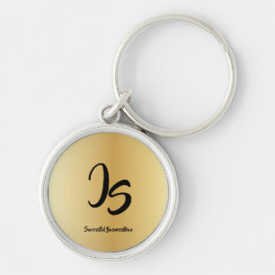 Elegant Gift with Personalise Gold Monogram Key Ring